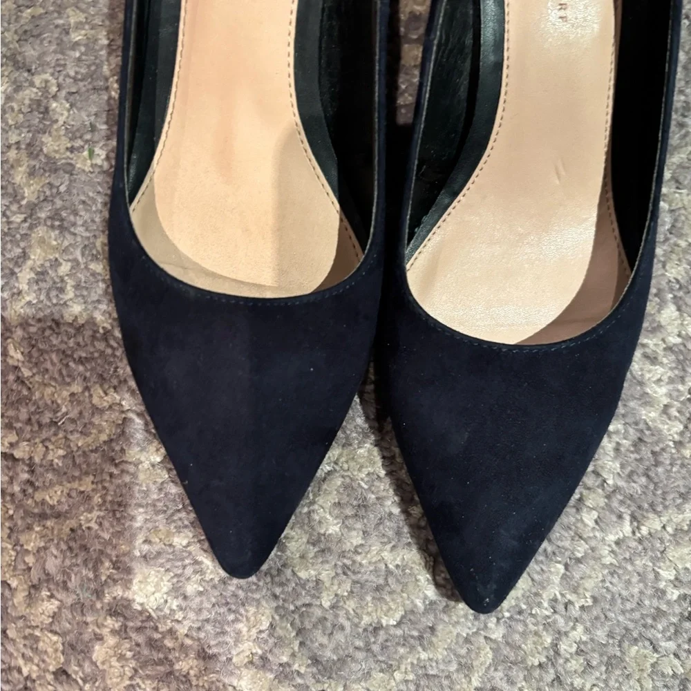 Zara Navy Suede Heels - Picture 3 of 7